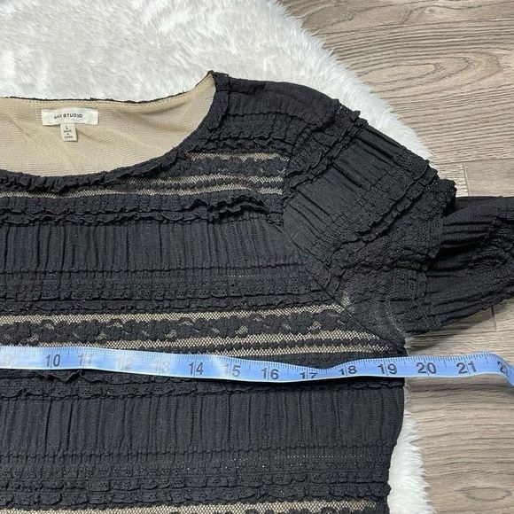 Max Studio Black Lace Stretchy Long Sleeve Lined Elegant - Picture 8 of 9